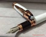 Replica Mont Blanc Fountain Pens - JFK Fountain Pen White & Rose Gold Clip